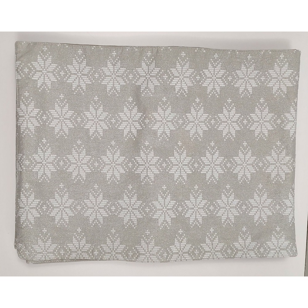 Set Of 8 Beige Sparkly Snowflake Placemats Kitchen Holiday Winter B16